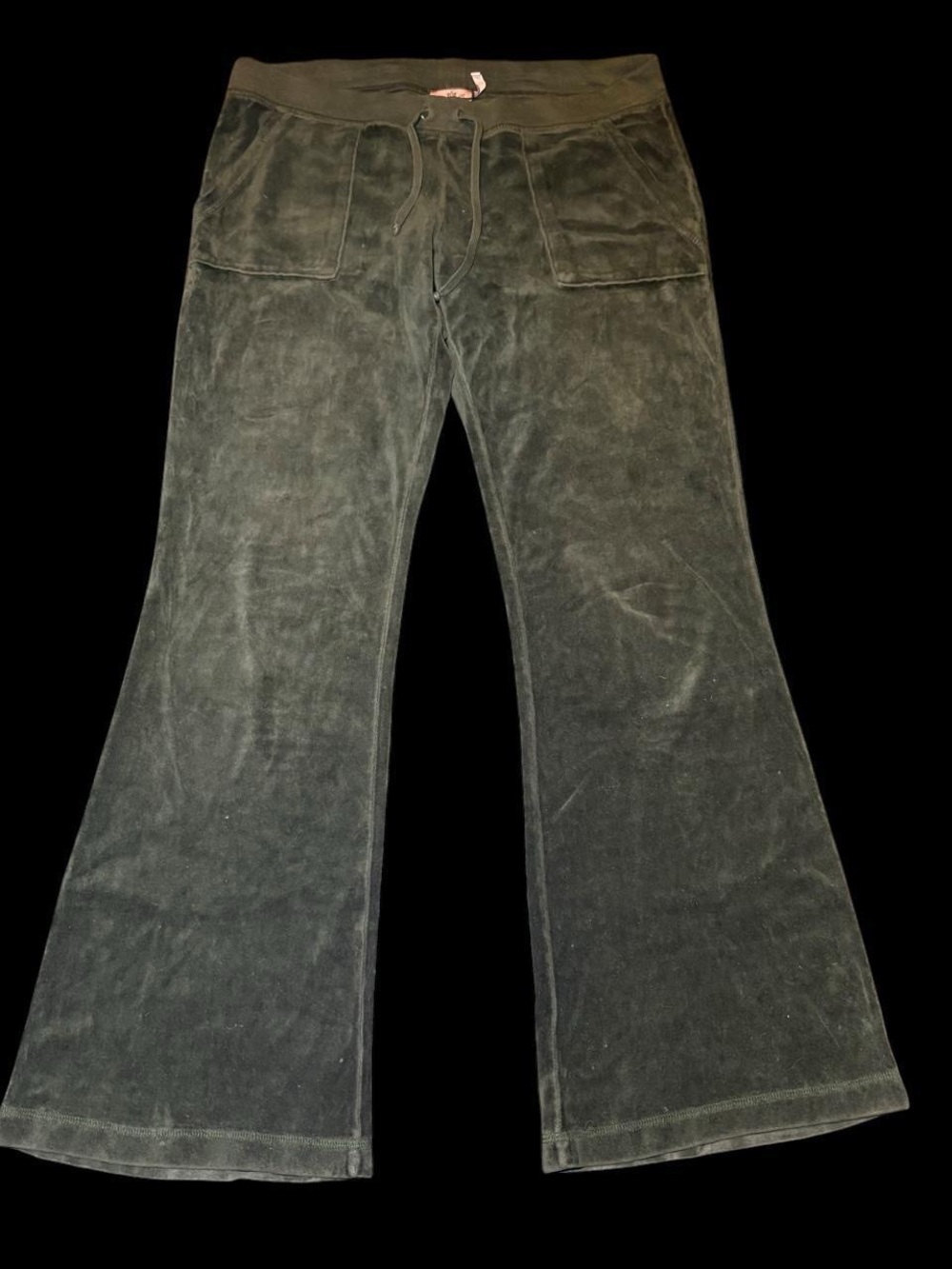 Juicy Couture Olive Green Velour Flare Pants